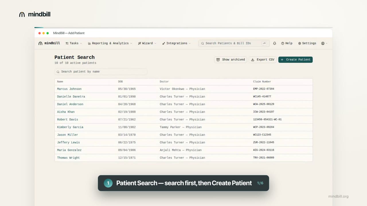 How to add a patient — MindBill video tutorial