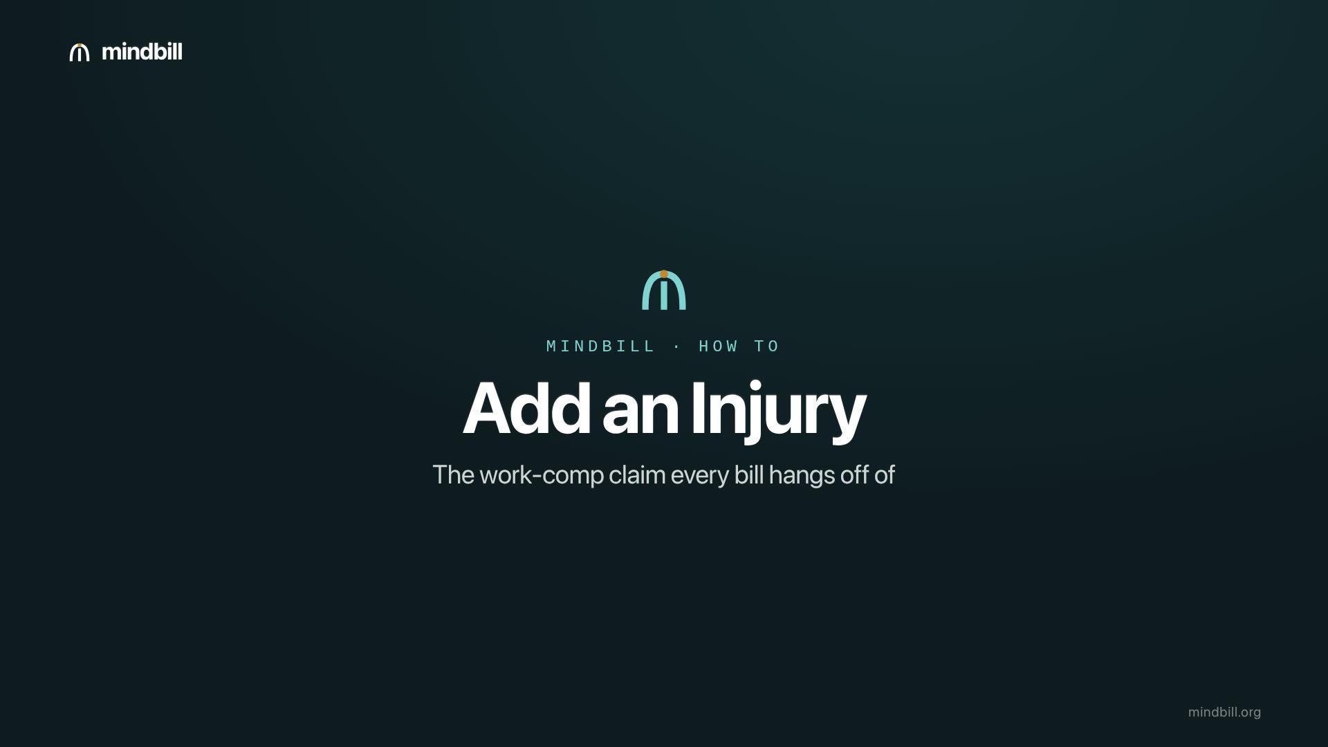 How to add an injury — MindBill video tutorial